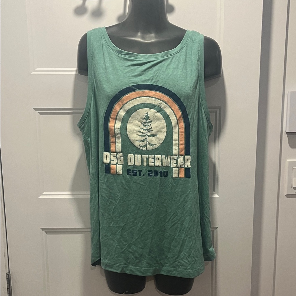 League Green Graphic Tank Top